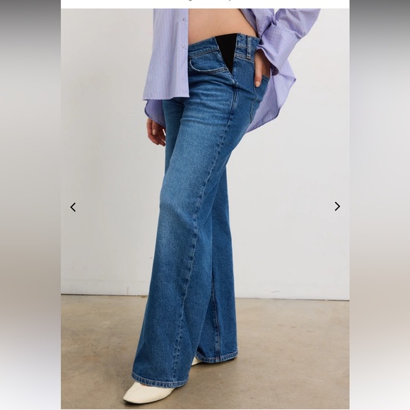 Hatch Relaxed Maternity Wide Leg Jeans - Picture 2 of 5